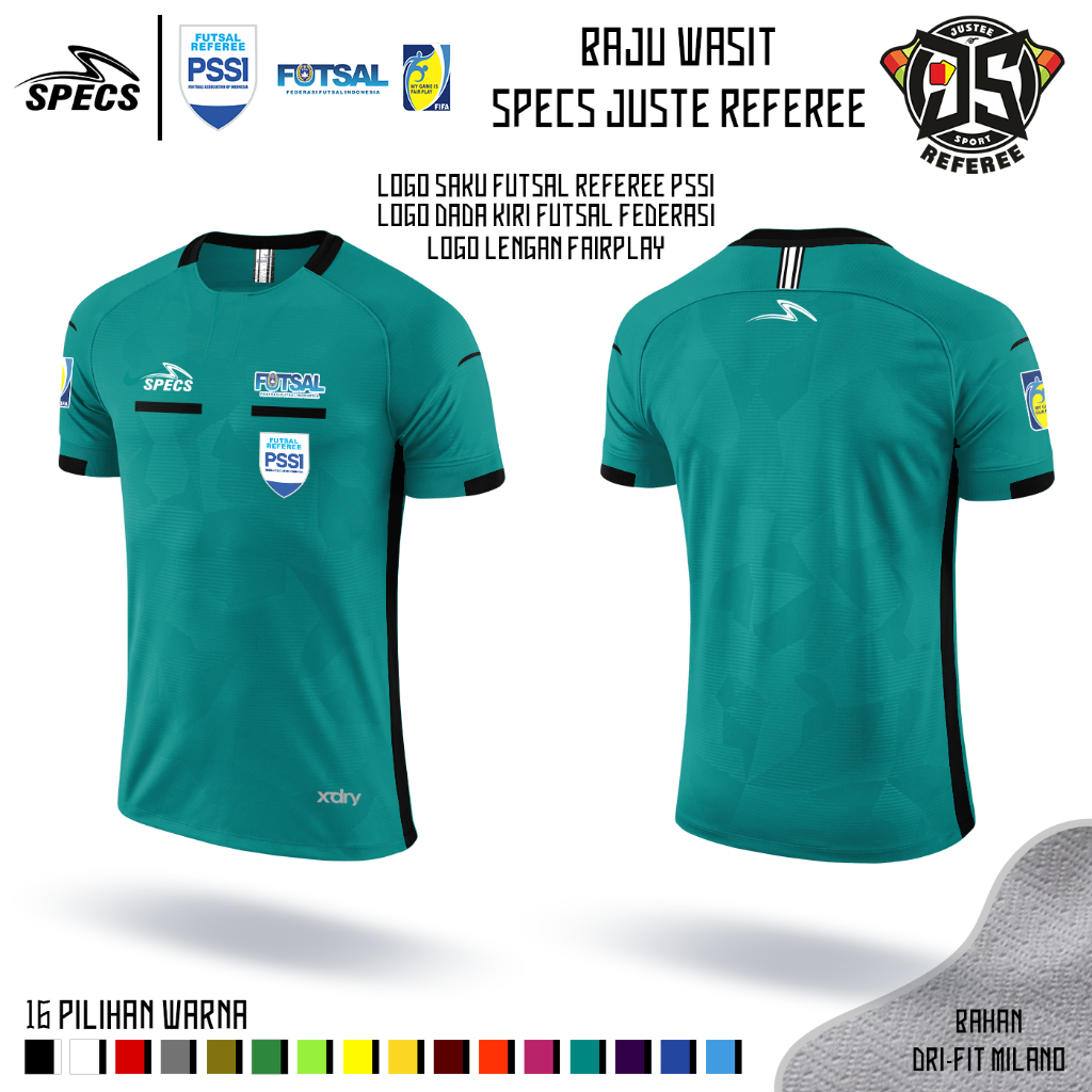 Baju Wasit  FUTSAL - SPECS JUSTEE REFEREE 2020/21 (16 WARNA)