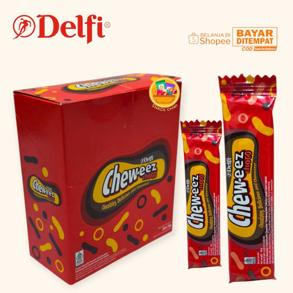 

DELFI COKLAT CHEWEEZ 12 GR ( BOX / 20 PC ) - CHEW-EEZ CHOCO COKLAT DELFI 240GR
