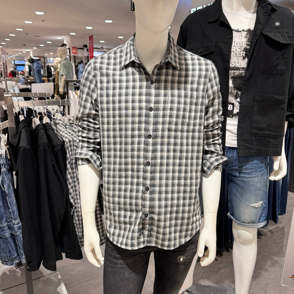 BOMBBOOGIE - NEW Kemeja Pria Lengan Panjang (S-XL)