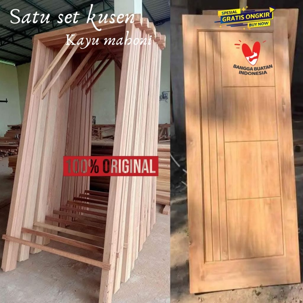ready stok satu set kusen pintu kayu mahoni
