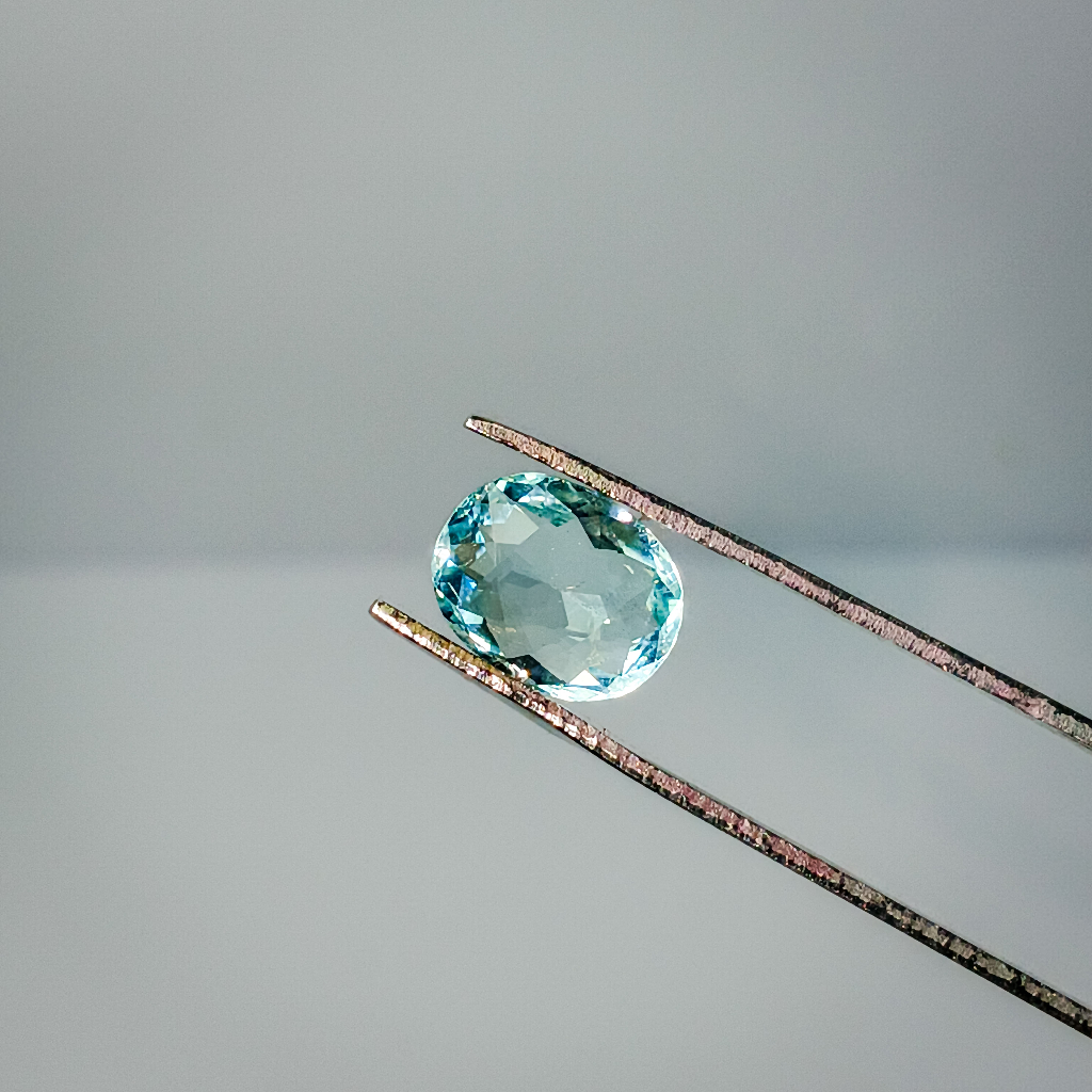 Batu permata biru lostone Natural Aquamarine (Beryl) Origin brazil