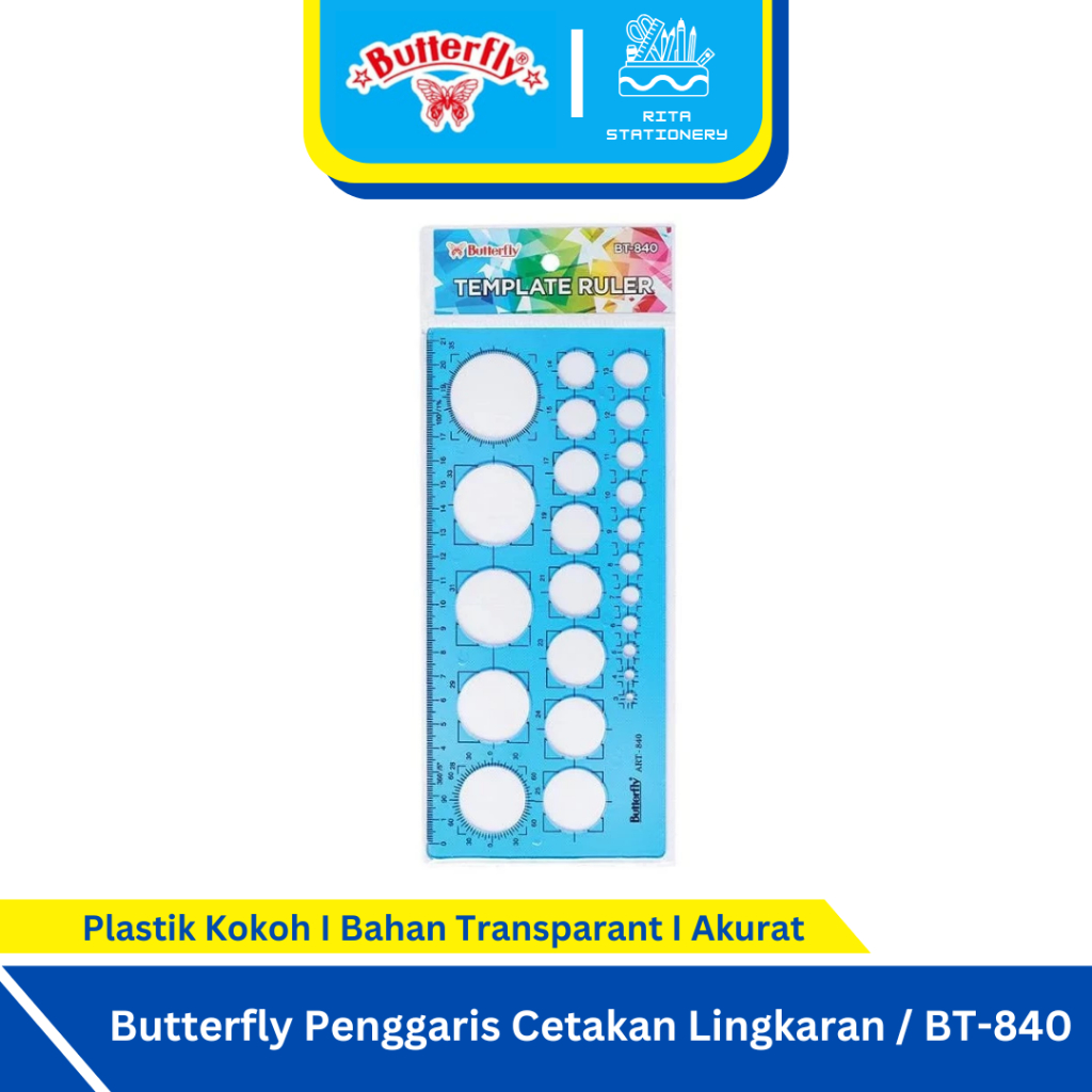 

Butterfly Penggaris Cetakan Bulat Lingkaran BT-840