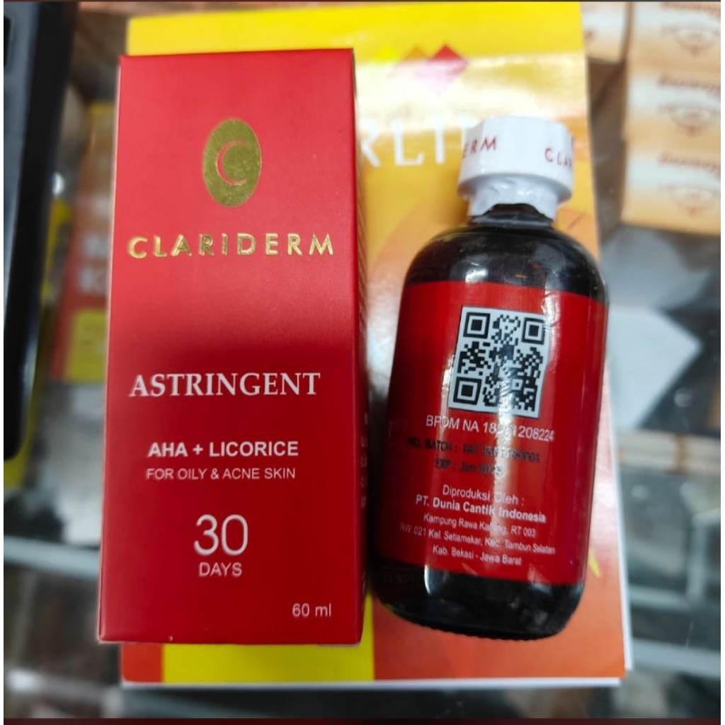 BPOM clariderm astringent aha + licorice / CLARIDERM  TONER