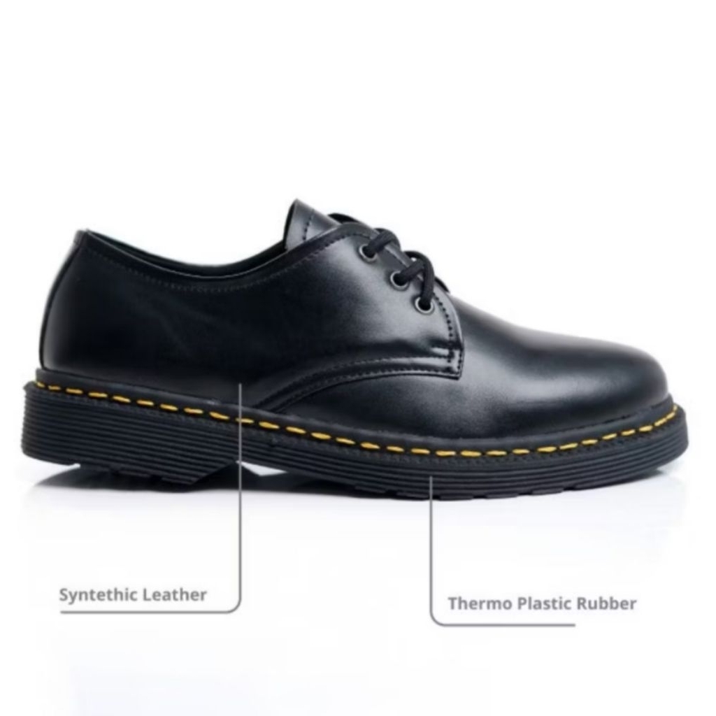 SEPATU FORMAL PRIA WANITA   DOCKMAR  LOW BOOTS  FASHION  CLASIKHITAM PENDEK TIGA LUBANG FREE BOXI/SE