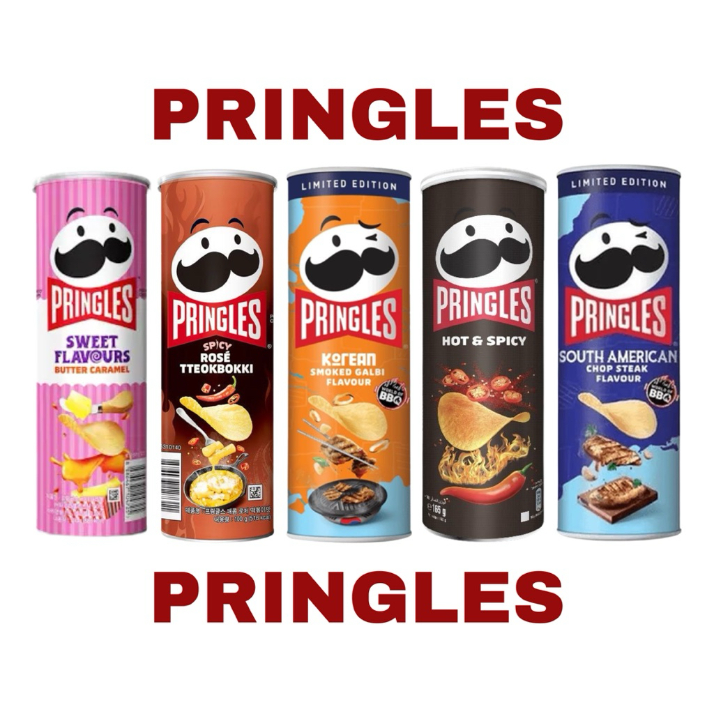 (PO 🇰🇷) Pringles (butter caramel/rose tteokbokki/korean smoked galbi/hot & spicy/south american chop