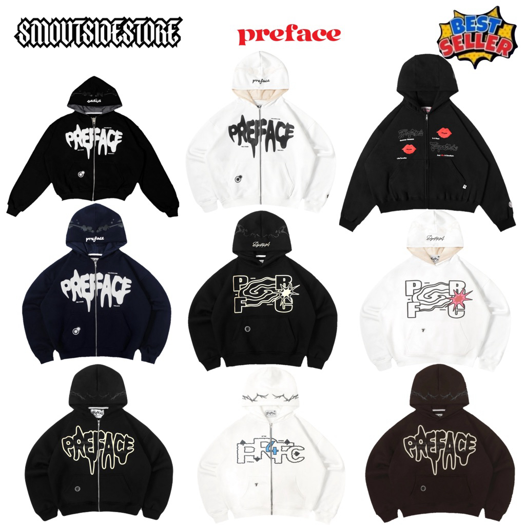 “Zip Hoodie Preface All Artikel” | Zip Hoodie Preface Oasis Black | | Zip Hoodie Preface Trilogy Whi