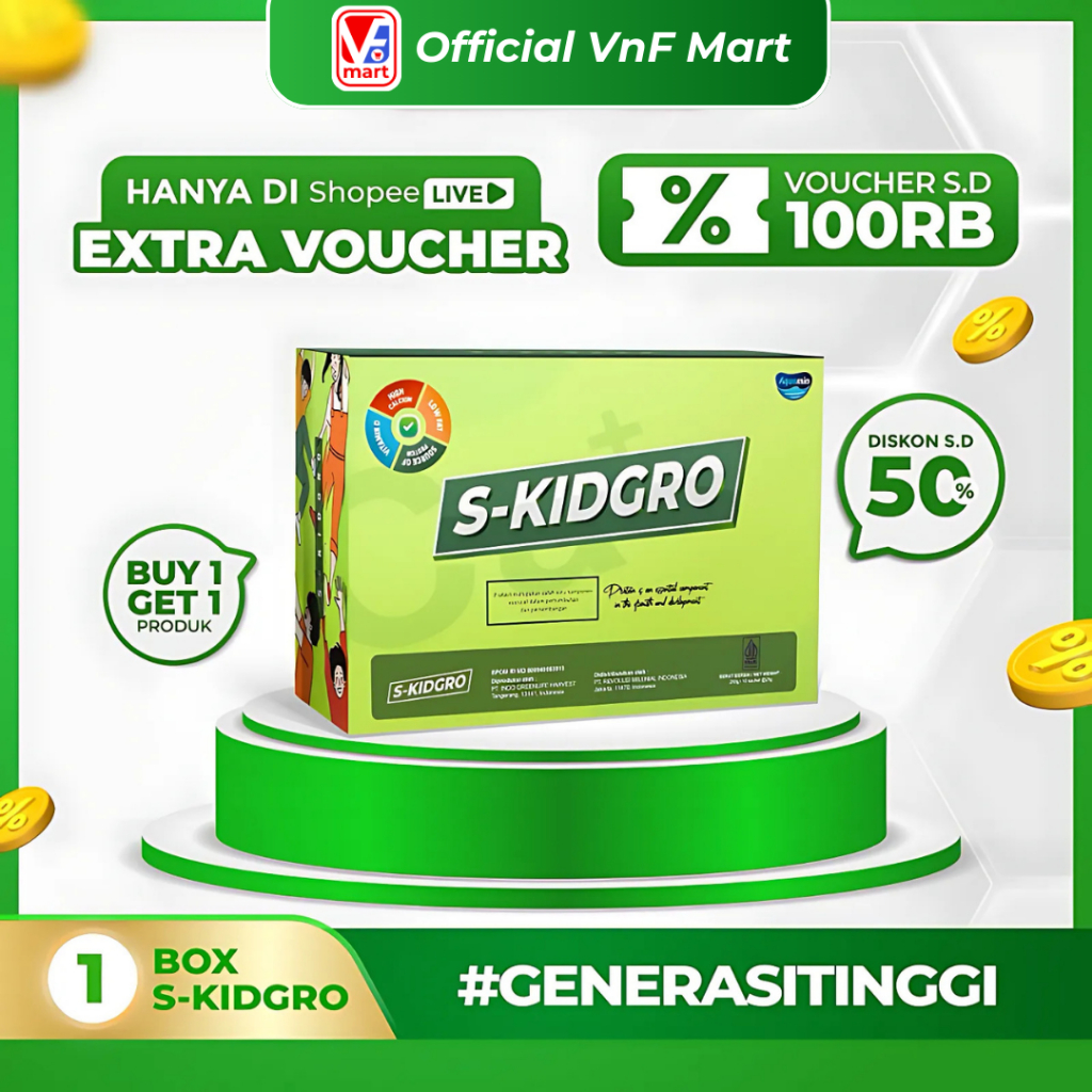

S-KIDGRO Peninggi Badan Terbaik Untuk Anak - 1 BOX
