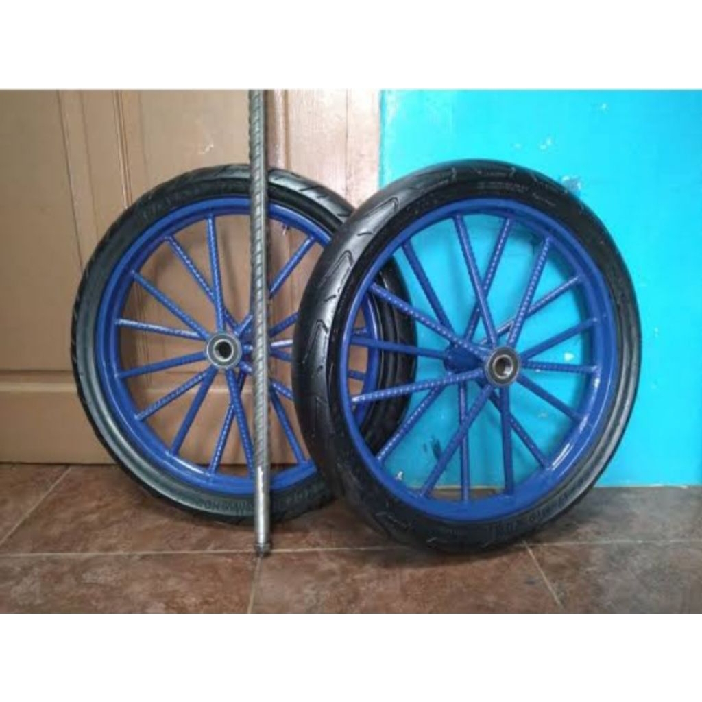 Roda Gerobak Dorong Multifungsi Model Behel Ring17/14 ( Palang 16 Satu Set As Roda Tinggal Pasang )