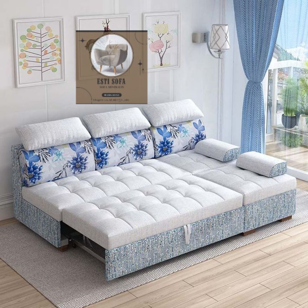 sofa tamu modern 2025 sofa Lbed sofa minimalis sofa free bantal