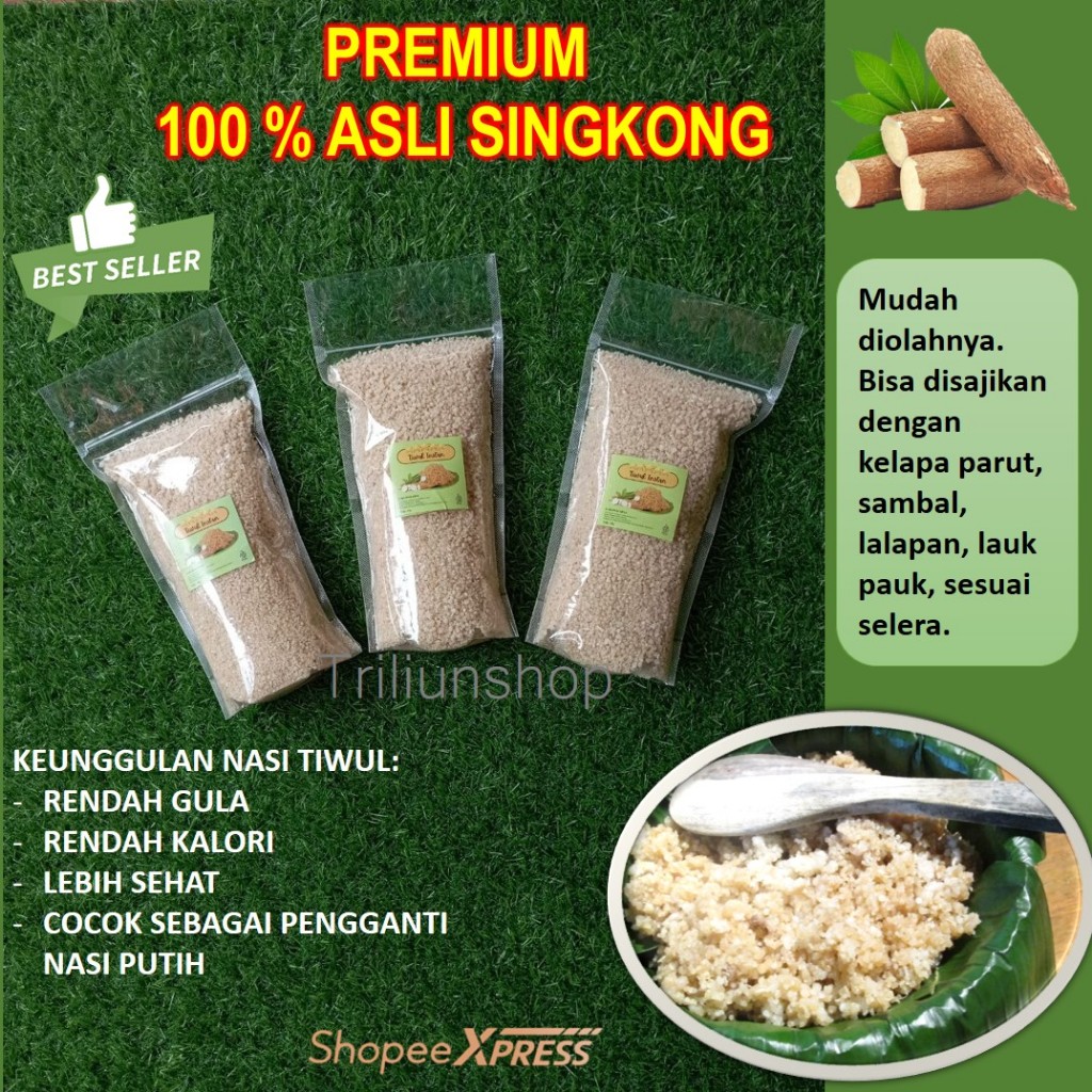 

Nasi Singkong/Oyek Singkong / Tiwul Instan 1kg Thiwul Alami