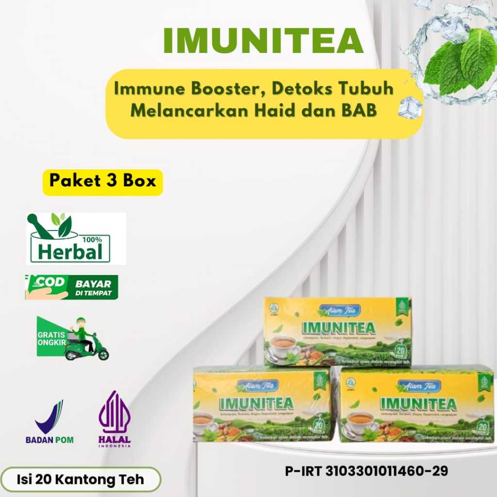 

IMUNITEA - Paket 3 Box | Teh Rimpang ala JSR | Detox Tubu | Melancarkan BAB | Melancarkan Haid