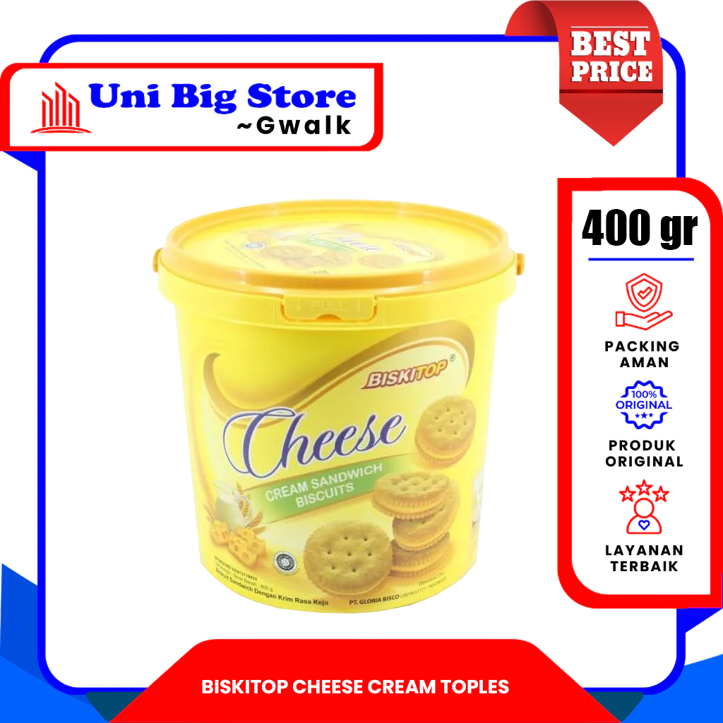 

BISKITOP CREAM CHEESE COOKIES KEJU TOPLES - 400 gr
