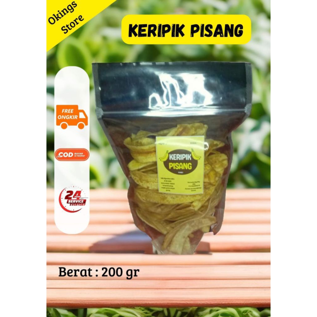 

Makanan Cemilan Promo Okings Keripik pisang manis daun jeruk 200g enak dan nikmat