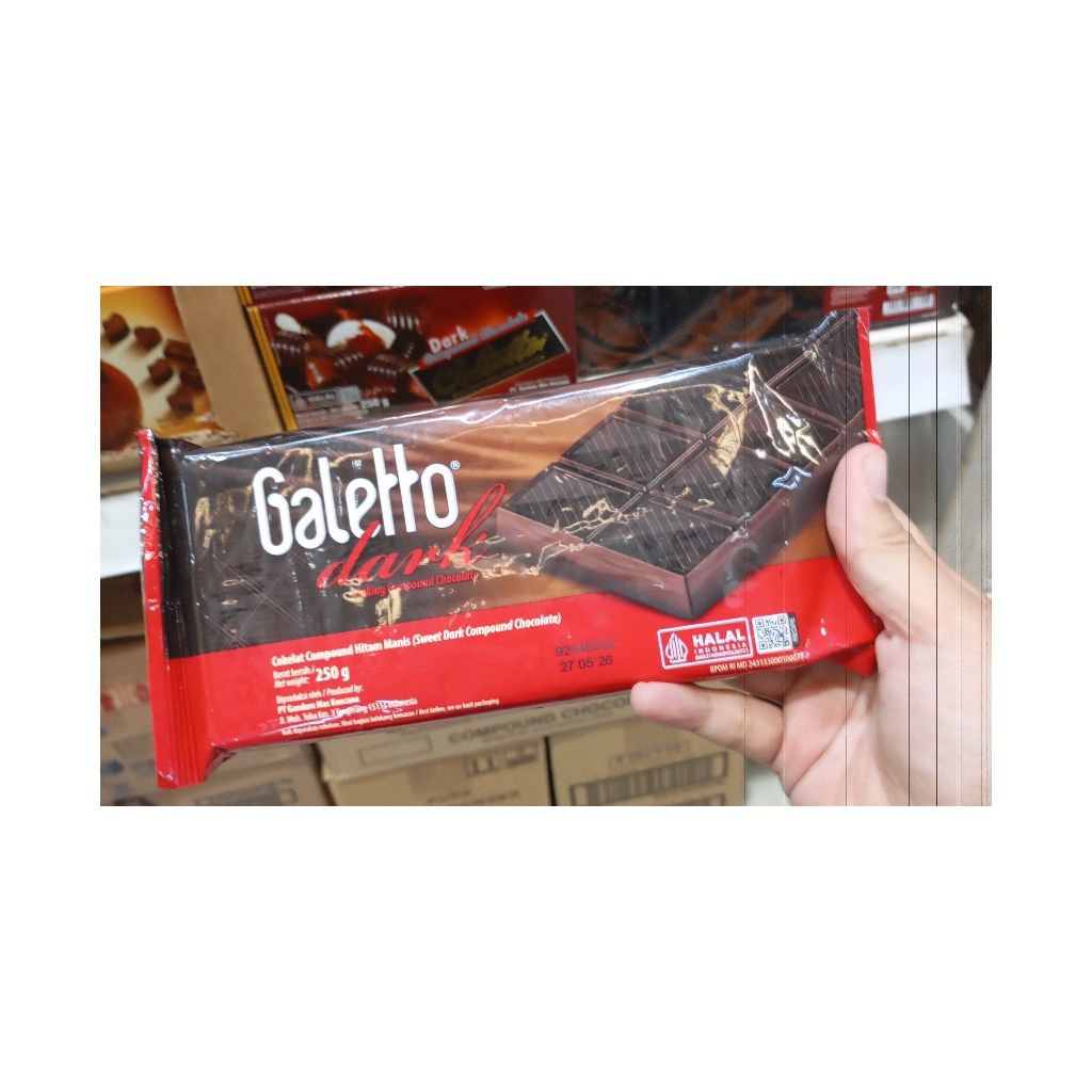 

GALETTO DARK COMPOUND CHOCOLATE 250GR ISI 3 PCS