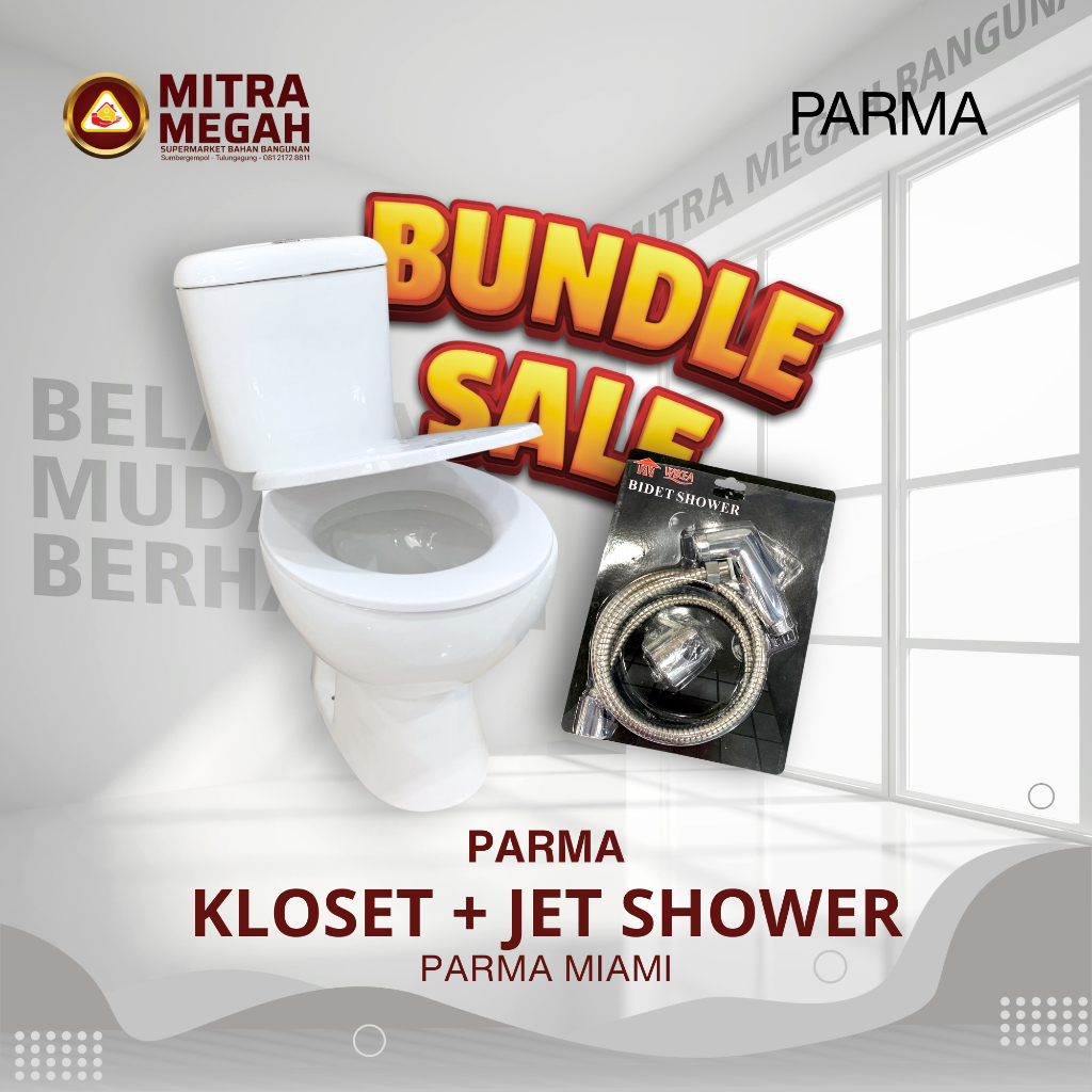 KLOSET DUDUK KLOSET JONGKOK PARMA + JET SHOWER