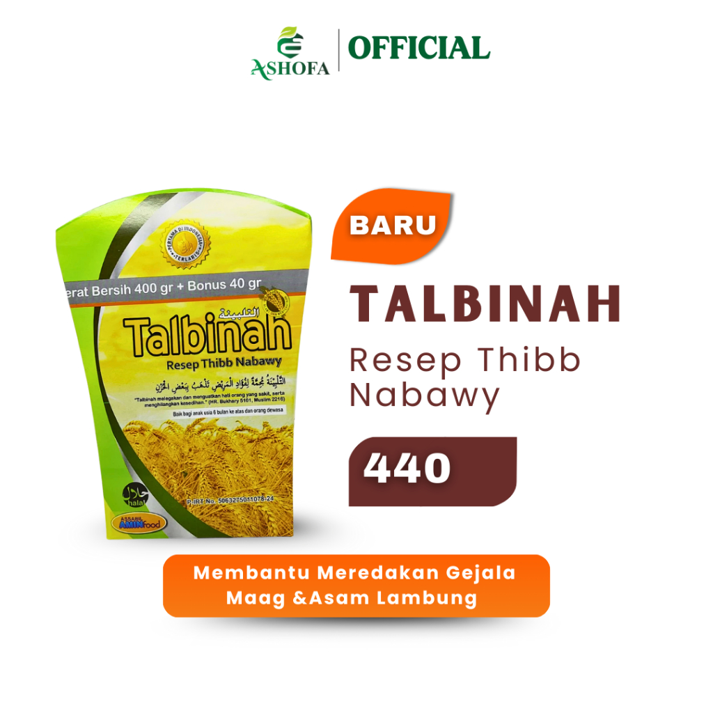 

TALBINAH Tepung Gandum Talbinah Resep Thibb Nabawy Maag / Lambung Original 400gr + 40 gram