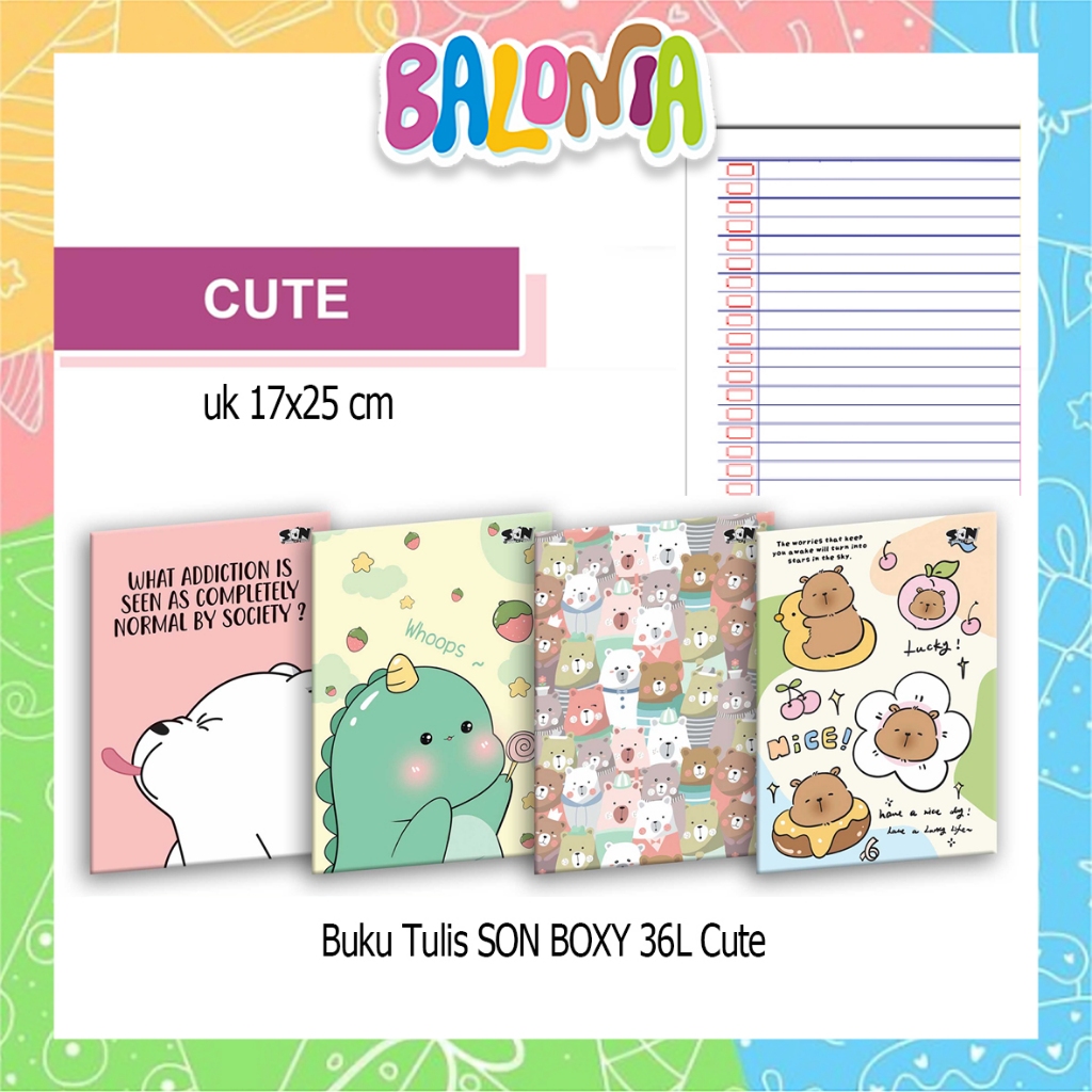 

(1 Buku isi 36lembar) Buku Tulis Son Boxy ISI 36LEMBAR 170x250mm, buku tulis sekolah, buku sekolah, BUKU TULIS BESAR