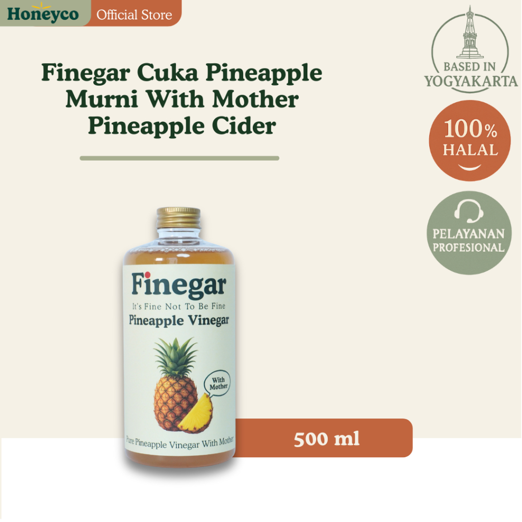 

Finegar Cuka Pineapple Murni With Mother Cider 500 ml