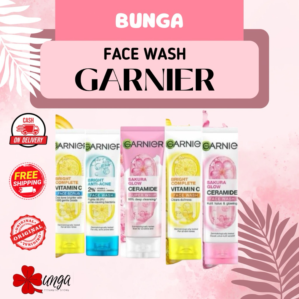 BUNGA- [100ML] Facial Wash Garnier/ Facial Wash Garnier Sakura Glow/ Facial Wash Garnier Bright Comp