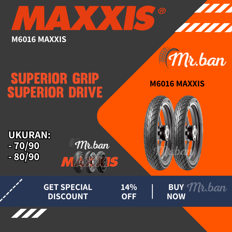 BAN LUAR MOTOR BEBEK M6016 MAXXIS UKURAN 70/90 80/90 RING 17 TUBETYPE TT | BAN DEPAN BELAKANG | VEGA
