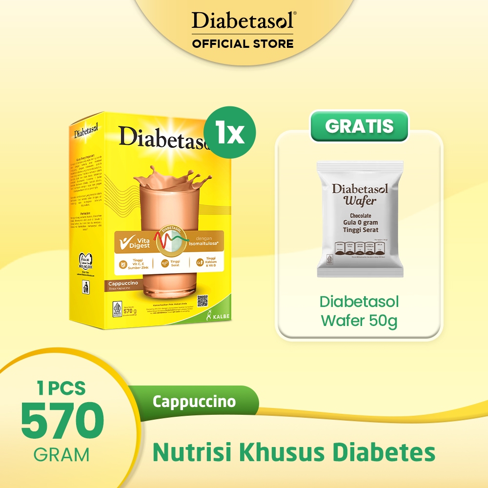 

BUY 1 Diabetasol Cappucino 570g free Diabetasol Wafer 50g