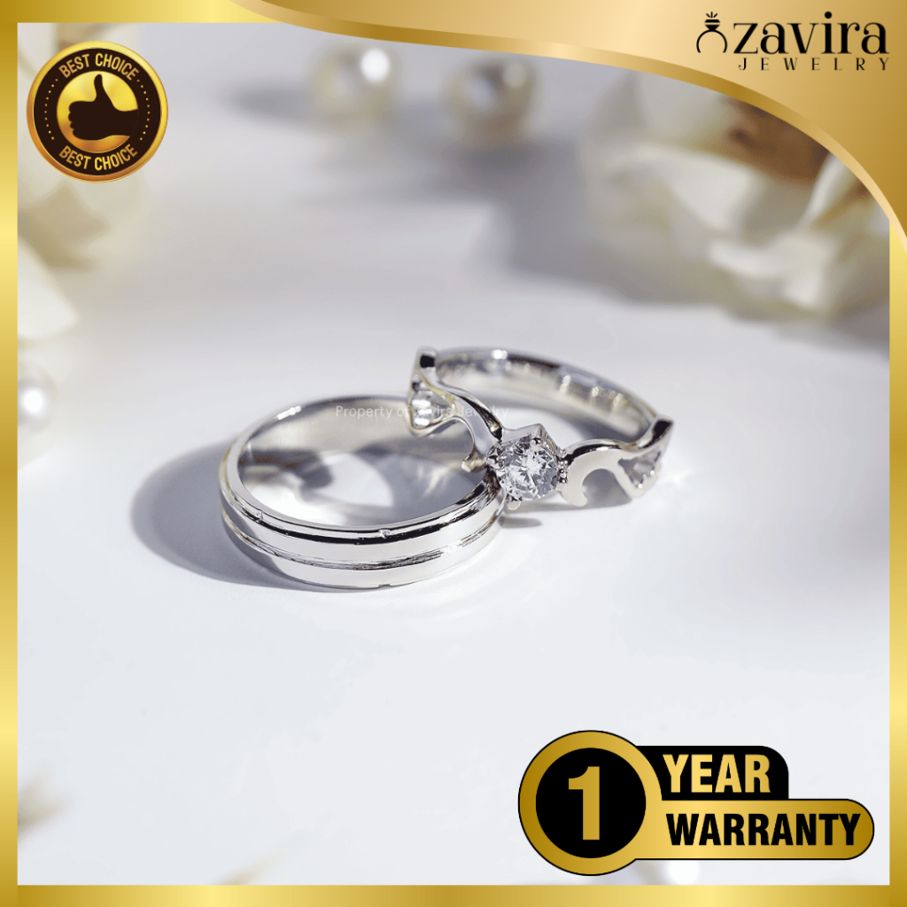Cincin Couple Perak 925 Silver Kekinian Pasangan Tunangan Custom Nama Terbaik