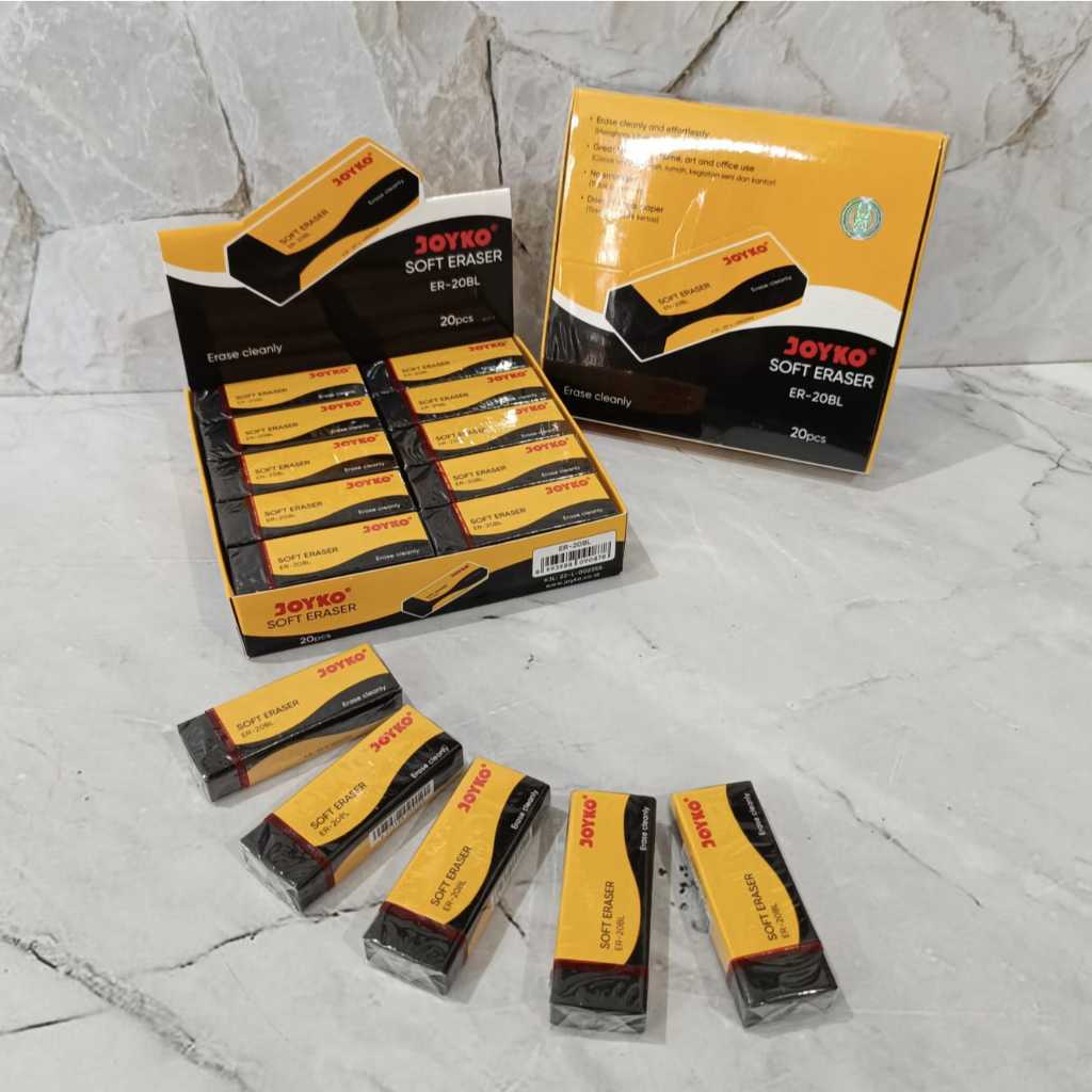 

SATU PACK ( 20 BIJI ) Penghapus Besar Hitam Joyko