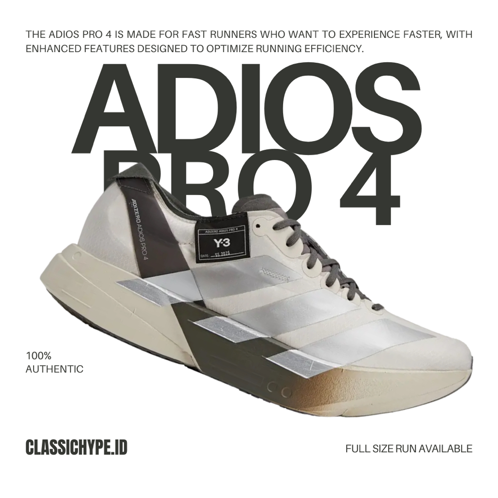 Y-3 Adidas Adizero Adios Pro 4 Alumina Cinder 100% Original