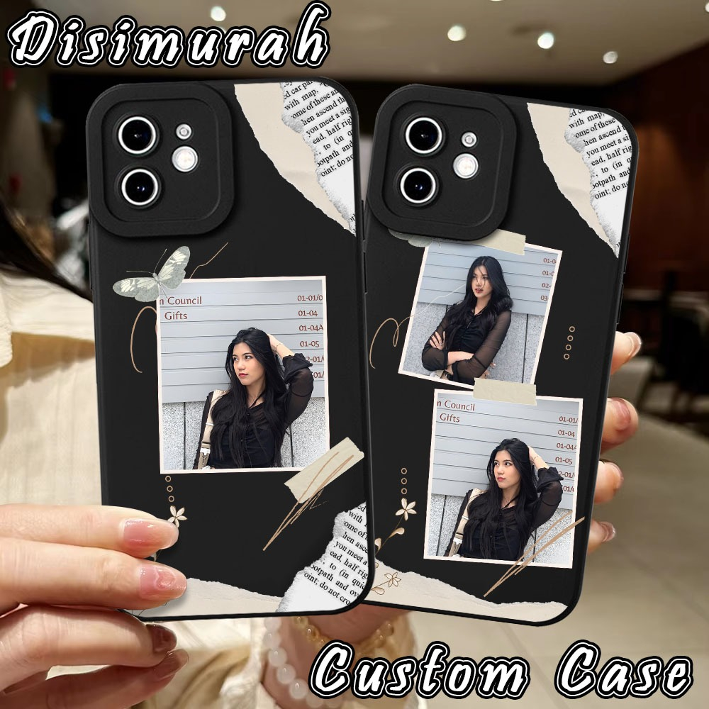 Disimurah Case Custom motif Polaroid Hitam Terbaru 2025 Softcase Custom Aesthetic Tambah Foto Dan Na