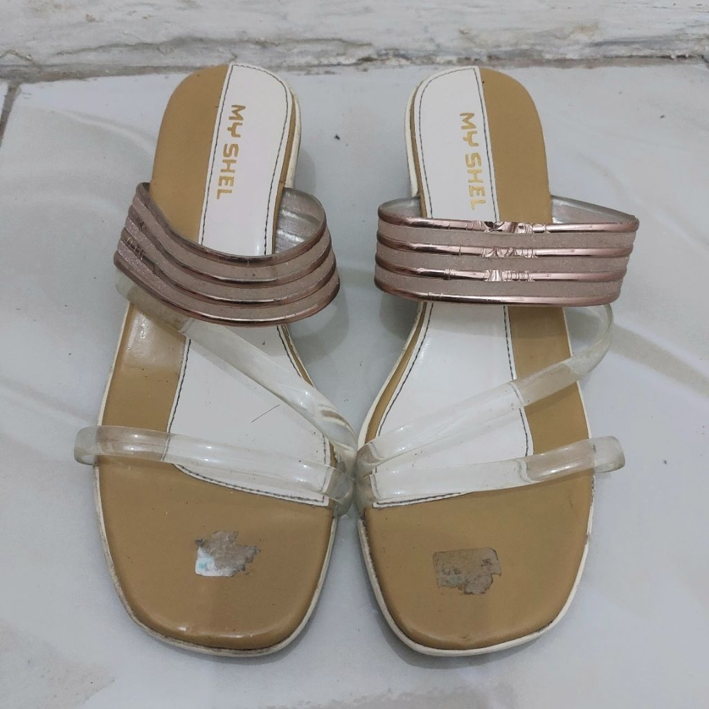 Sepatu Heels Kuning Transparan Preloved - DECLUTTABYL