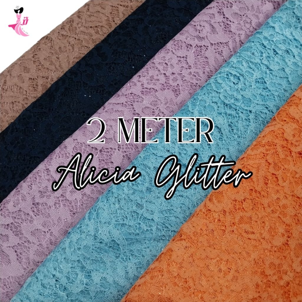 brokat glitter 2 meteran / brokat alicia glitter / brokat glitter premium / brokat premium / brokat 