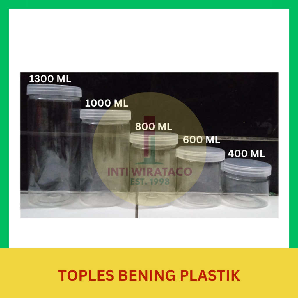 Toples Bening Plastik 1000 ML/Toples Tabung Silinder,Tutup Bening