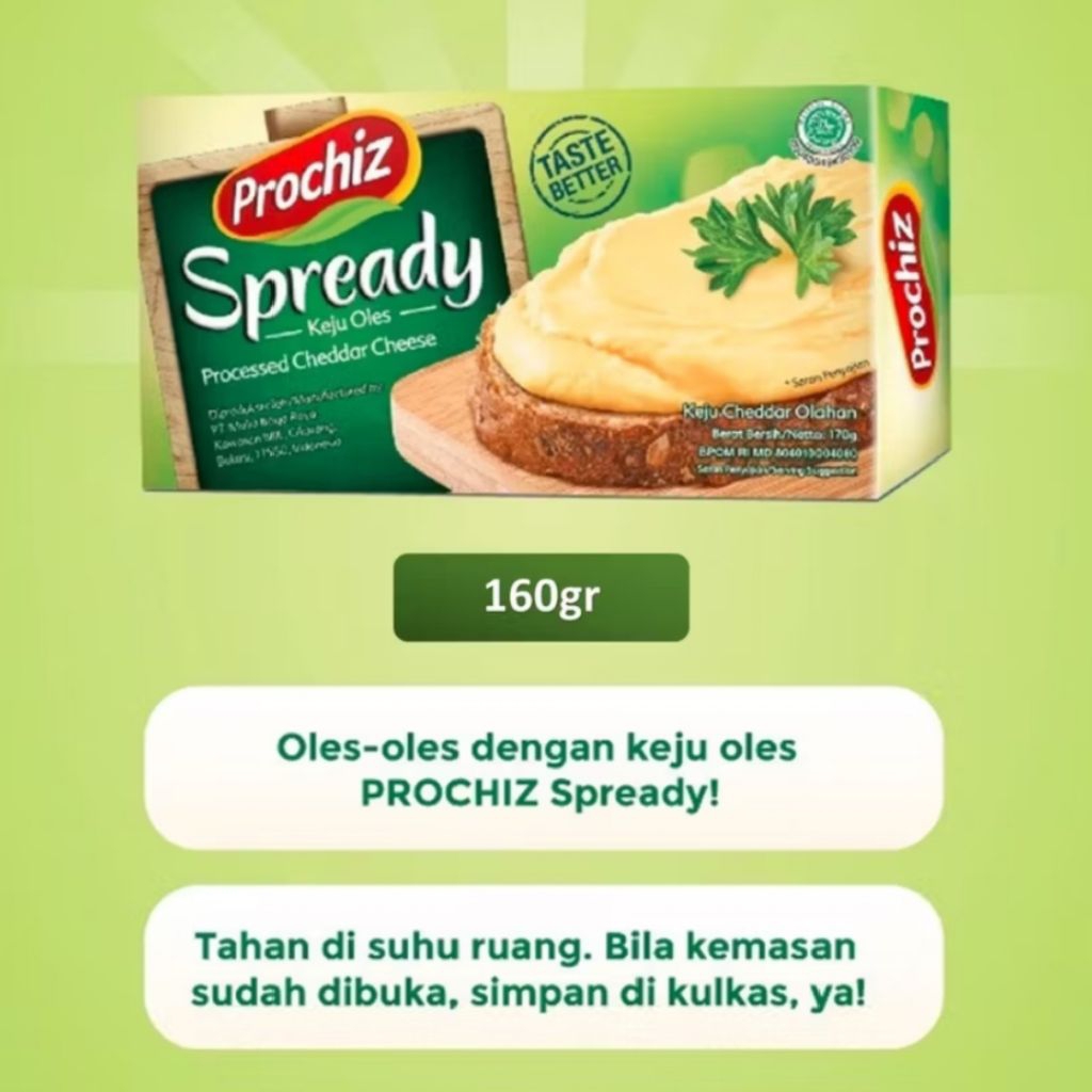 

KEJU PROCHIZ SPREADY 160gr - Keju Oles Serbaguna Best Seller