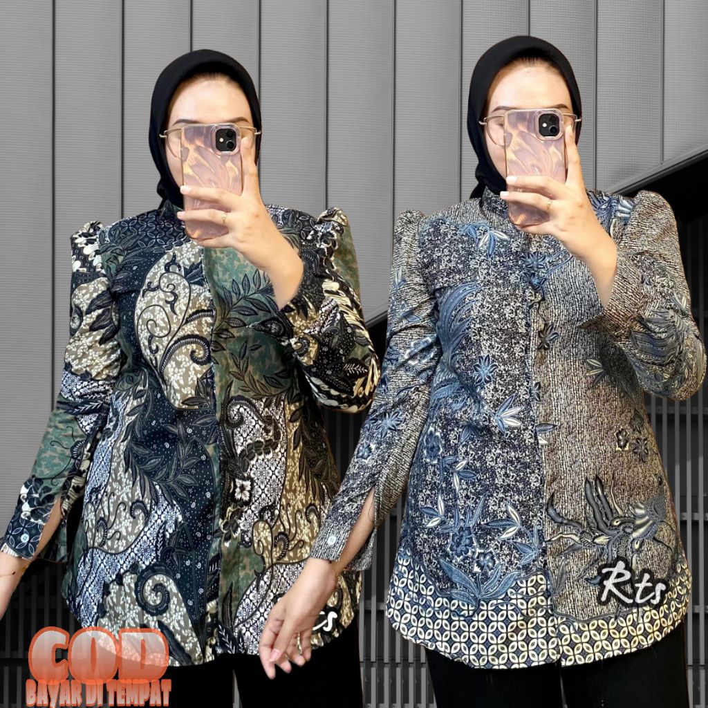 BATIK WANITA MODERN LENGAN PANJANG PUFFY BLOUSE BATIK