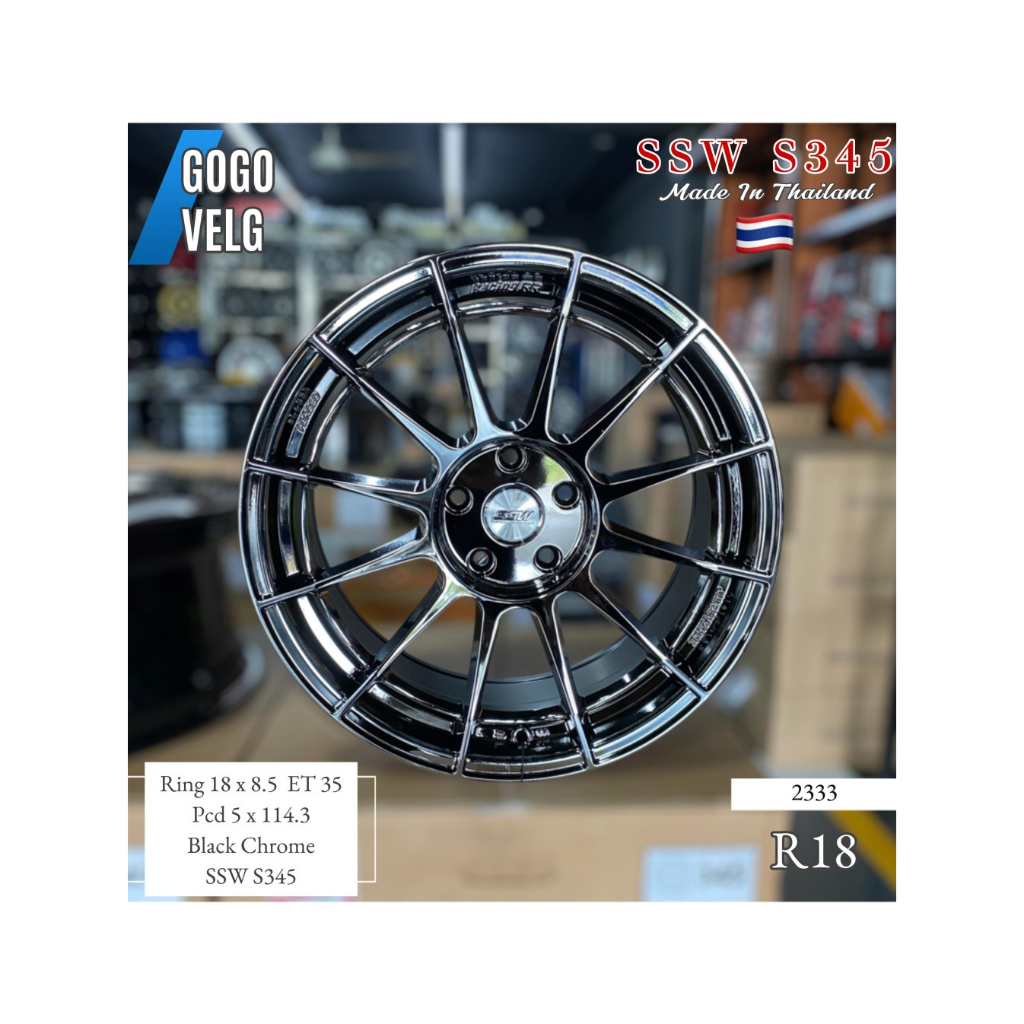 Velg Mobil R18 ORI SSW PCD 5X114,3 ET 35 Black Chrome Innova S345 Ring 18 Enkei Spider FREE ONGKIR