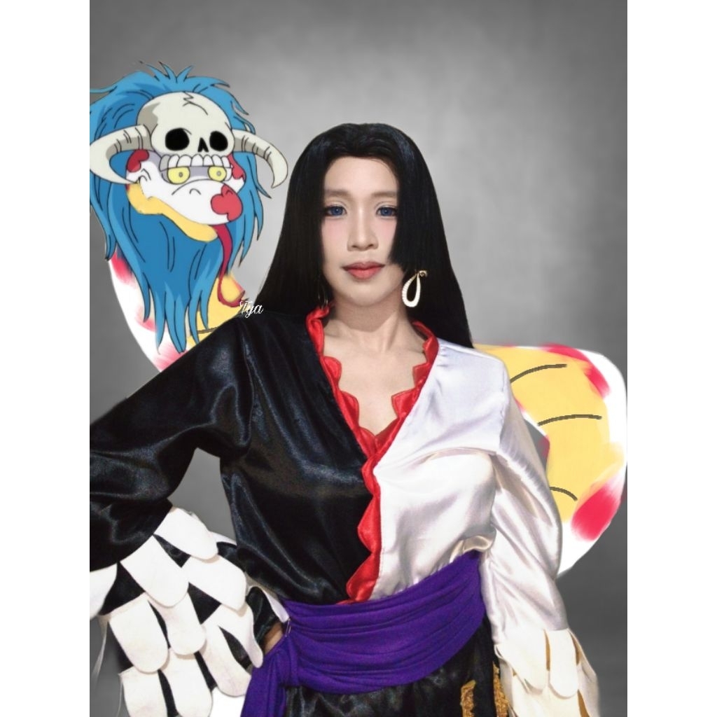 boa Hancock one piece cosplay full acc sepatu wig