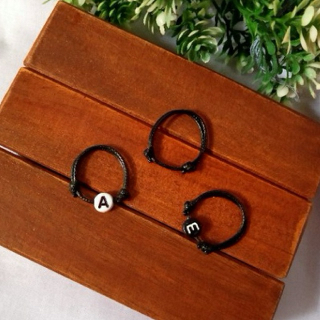 cincin tali inisial/cincin inisial A-Z/cincin polos/cincin simpel