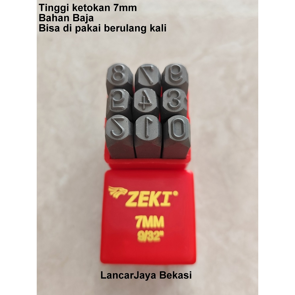 Alat Ketok Angka 7mm Zeki Japan Number Punch Zeki Angka Ketok 7mm Zeki Japan