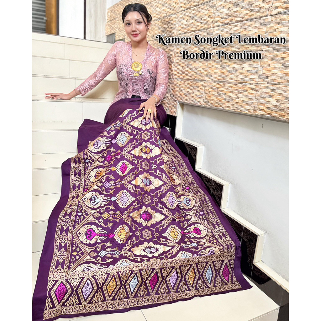 KAMEN LEMBARAN BORDIR SONGKET BALI PREMIUM
