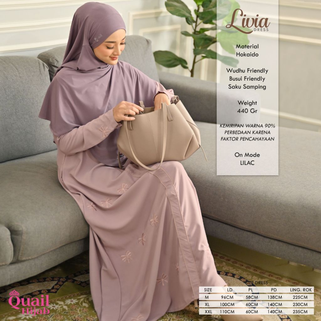 Dress Muslim Wanita Gamis Premium LIVIA Original Quail Hijab