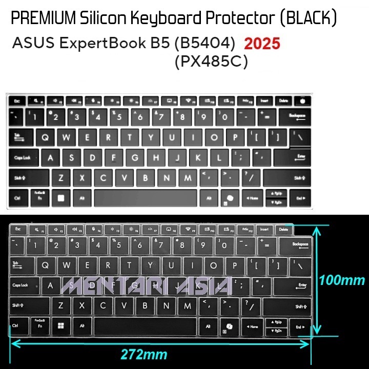 Keyboard Protector ASUS ExpertBook B5 B5404  PX485C (2025) - PREMIUM Silicon BLACK