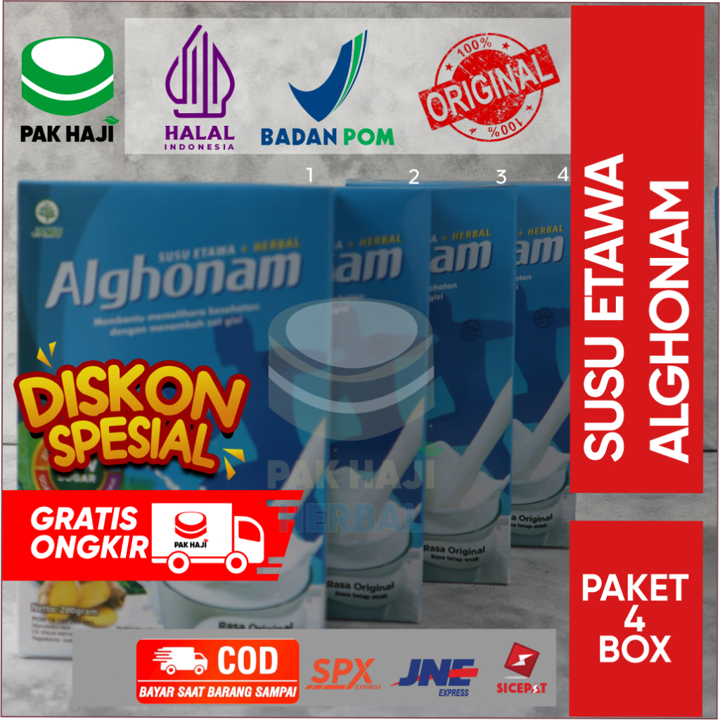 

[ PROMO Paket Isi 4 Box ] Susu Herbal Etawa Alghonam | Susu herbal untuk nyeri sendi | Susu etawa | Susu kambing original asli
