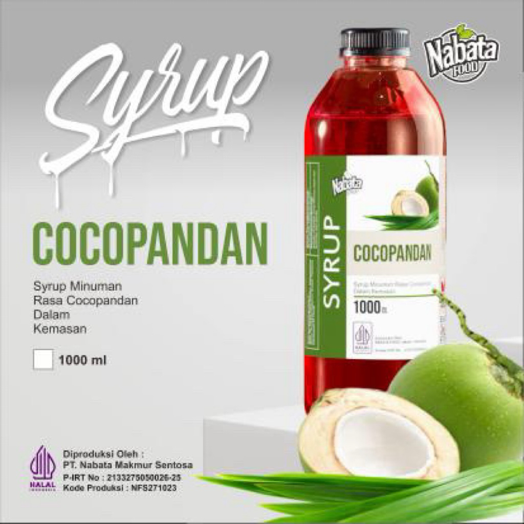 

Nabata Drink Syrup Cocopandan 1000ml | Sirup Nabata drink Rasa Cococopandan
