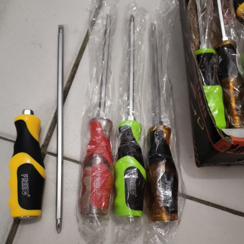 Obeng ketok 6 inch bolak balik bagus karet tebal +/- FREED obeng bolak balik obeng getok pahat obeng