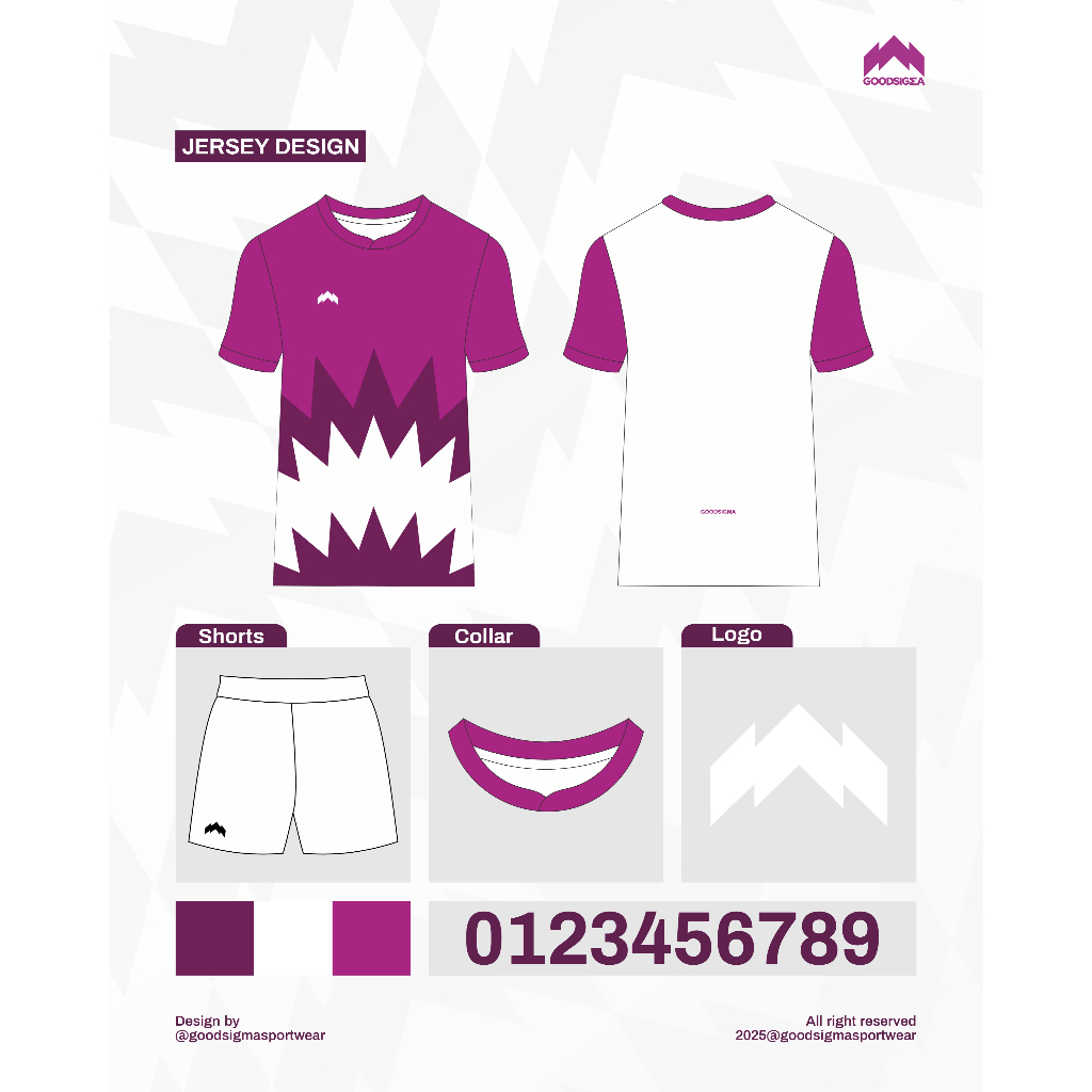 Badminton Jersey Ungu  - Jersey Template - Goodsigma Sportwear - Custom Jersey Malang