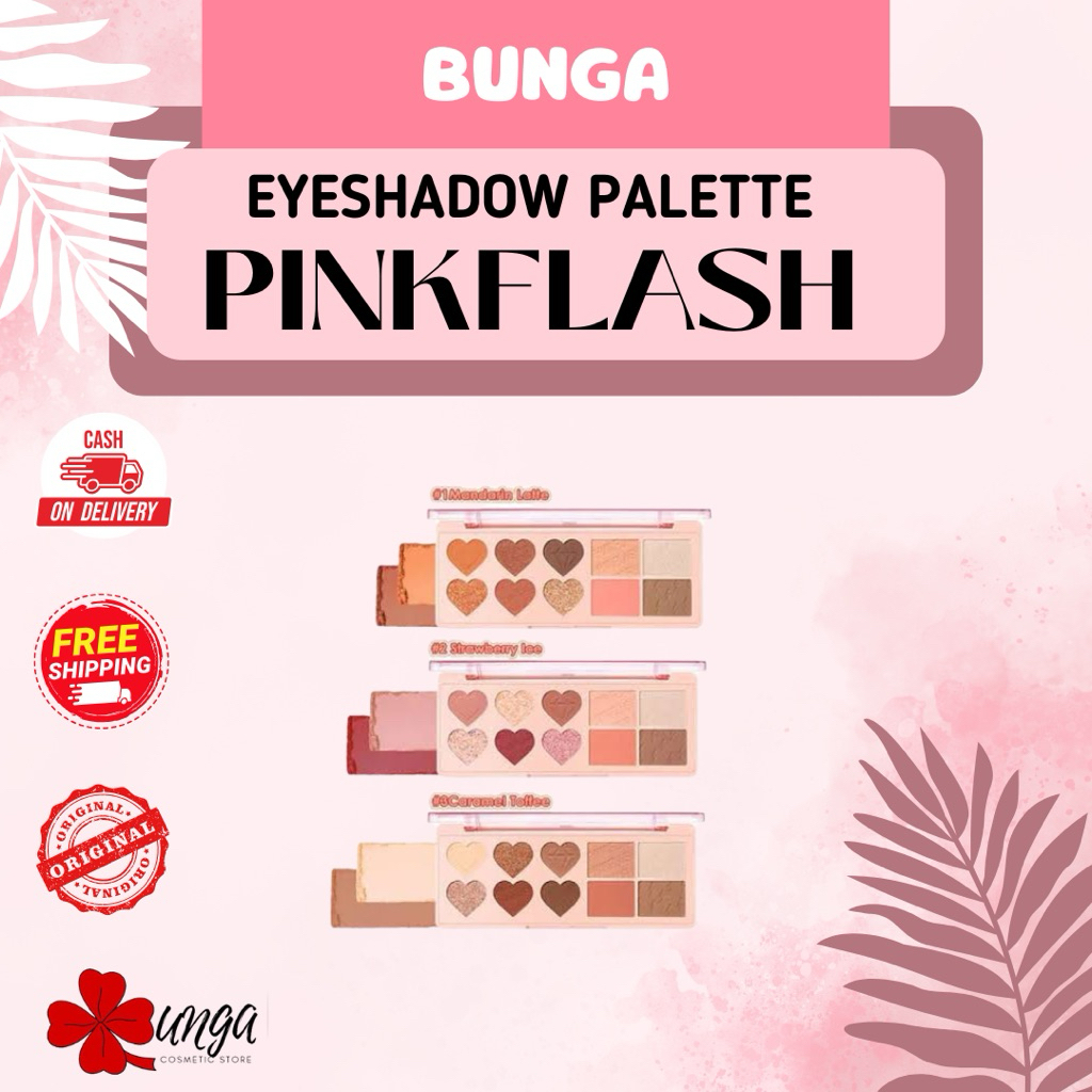 Bunga-Eyeshadow Palette Pinkflash/Eyeshadow Palette Lengkap/Eyeshadow Palette Pinkflash 12 Warna/Eye