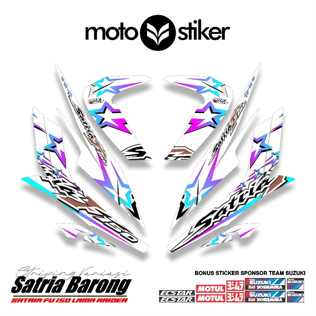 SATRIA F150 STRIPING MOTIF 17 / MOTOSTIKER / ECSTAR / SATRIA FU BARONGA 2012 / STIKER / STICKER