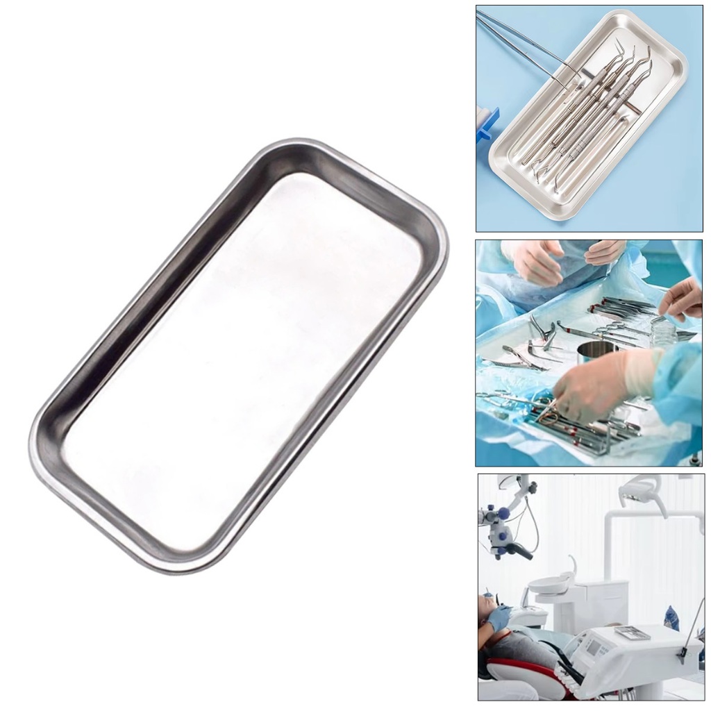 Instrumen Tray Dental Instrument Tray Datar Nampan Baki Persegi Nierbeken Medis Autoclave