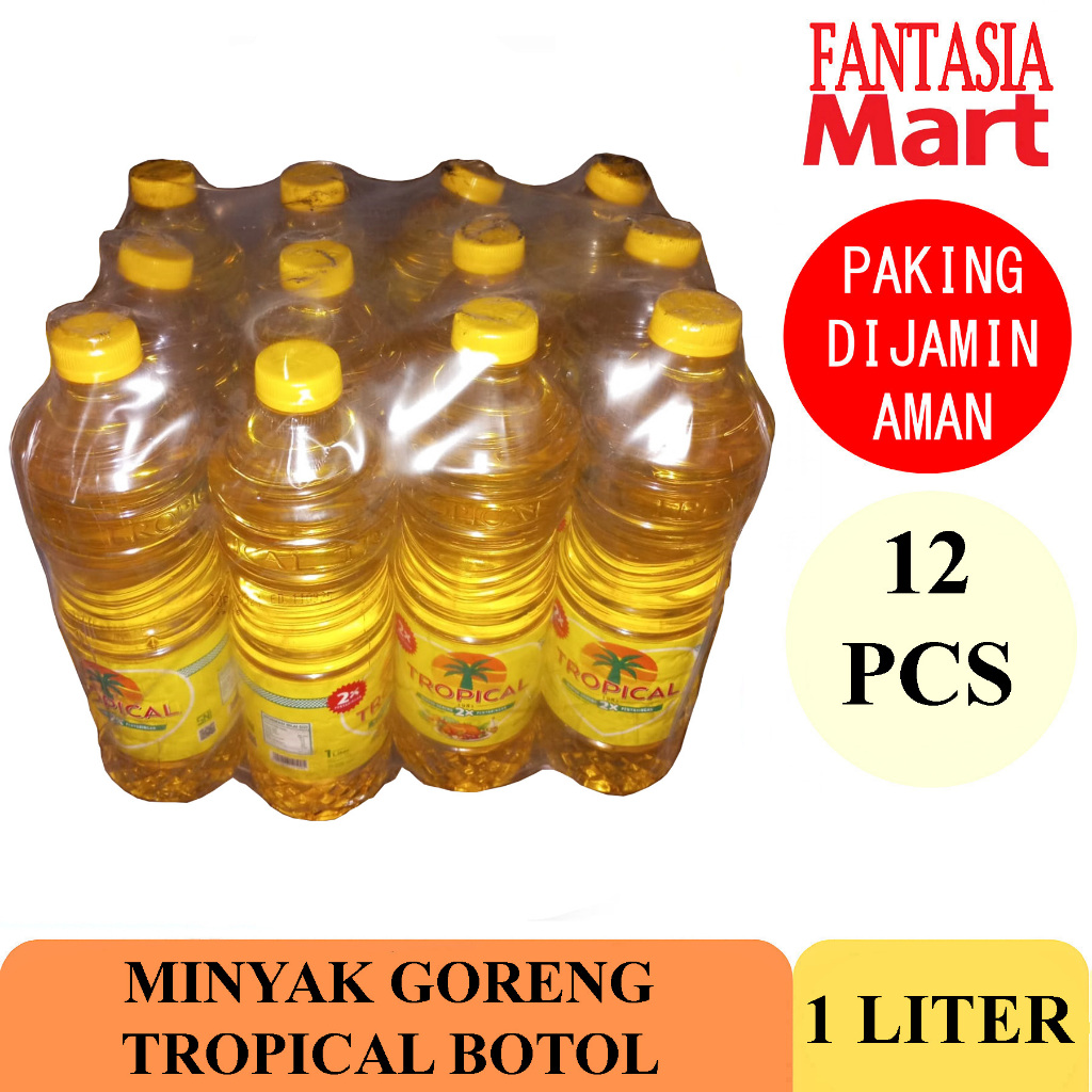 

TROPICAL MINYAK GORENG PREMIUM 1 LITER DUS ISI 12 PCS FANTASIA DENGAN PAKING AMAN