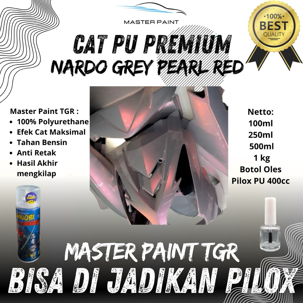 (BISA DI JADIKAN PILOX) CAT NARDO GREY PEARL RED | CAT PU NARDO GREY PEARL RED | CAT NARDO GREY LEMB